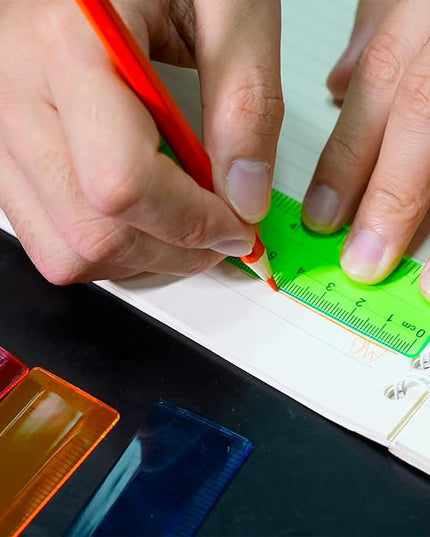14 Packs 6 Inch Small Rulers for Kids, Plastic School Ruler with Inches and Centimeters, Assorted Colors