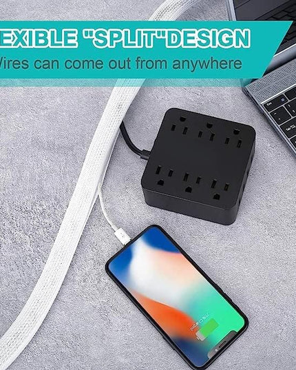 20ft - 1 inch White Cable Sleeve, Cable Organizer for Desk PC TV Computer, Wire Protector Cable Wrap Cover, Cord Management for Home Office