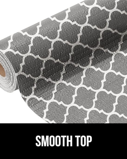 GORILLA GRIP DripGuard Shelf Liner, Non Adhesive Drawer and Kitchen Cabinet Protector, 20x240 Inch, Slip Resistant BPA Free Smooth Surface Plastic Liners for Cabinets, Bathrooms, Closets, White Gray