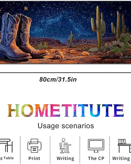 Large Mouse Pad Gaming Mousepad 31.5 x 11.8 Inch Keyboard Desktop Mat Diatomite XL Mouse Pad for Home and Office Desk Accessories with Western Desert Boots Night Sky Artwork Diatomite