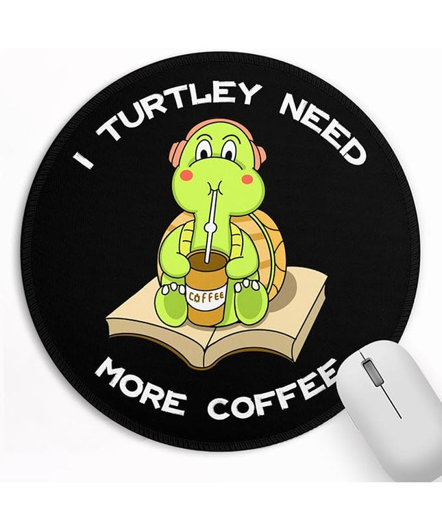 Turtle Mouse Small Pad, Cute Funny Mousepad with Non-Slip Rubber Base, Mini Round Mouse Pads for Desk Accessories Laptop Gaming Office Supplies Decor(8.6 x 8.6 Inch)