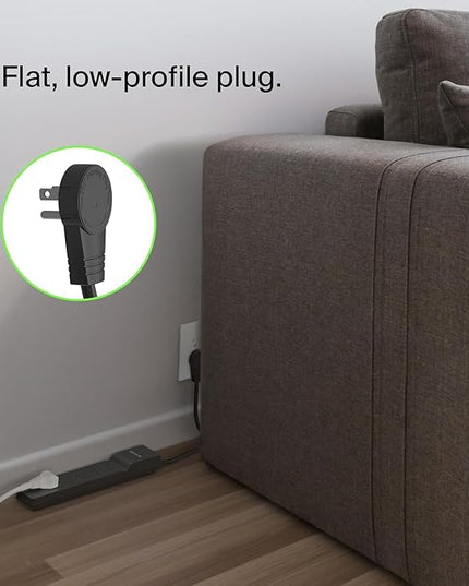 Belkin Power Strip Surge Protector with 6 AC Multiple Outlets - Flat Rotating Plug, 6 ft Long Heavy-Duty Extension Cord for Home, Office, Travel, Computer Desktop & Charging Brick (600 Joules) 3PK