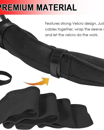 6 PCS Trolling Motor Cable Organizer Sleeve, 60" L Neoprene Troll Sleeve Trolling Motor Wire Cover, Cable Management Sleeve Wrap for Cover Wire and Extension Cords