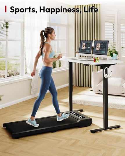 SANODESK Electric Standing Desk 60 x 24 Inches Whole-Piece Desktop Height Adjustable Stand Up Desk w/6-Button Controller Ergonomic Computer Desk for Home Office, Black Frame + White Tabletop