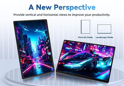 Helpnight 16" Portable Monitor for Laptop, 1200P FHD Laptop Screen Extender, Travel External Display USB-C HDMI Port Detachable Kickstand Gaming Monitor Compatible with Wins Mac Chrome Dex Phone