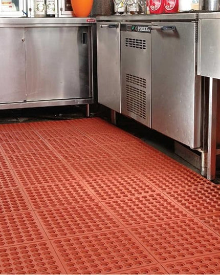 New Star Foodservice 533517 Commercial Grade Grease Resistant Anti-Fatigue Rubber Floor Mat, 36" x 60", Black