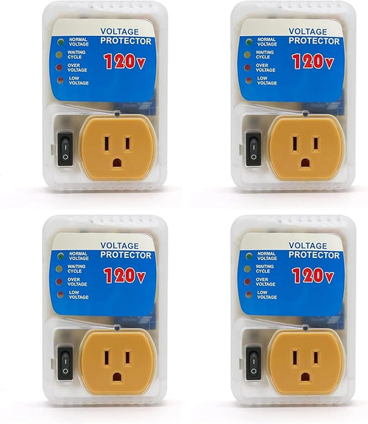 [ETL Listed] BSEED Electronic Surge Protector for Home Appliance,Voltage Protector Suit for Refrigerators and Freezers, Voltage Brownout Outlet 120V 15A,1800Watts(4 Pack)