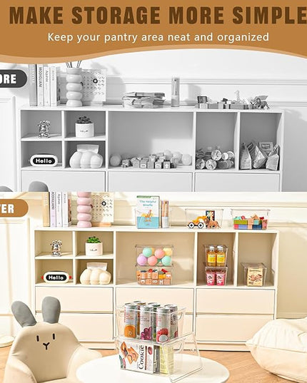 12 Pack Middle Stackable Storage Boxes for Storage and Organization, Clear Storage Bins with Lids, Plastic Storage Containers with Lids, Plastic Bins with Handles for Office, Bedroom, Study Room