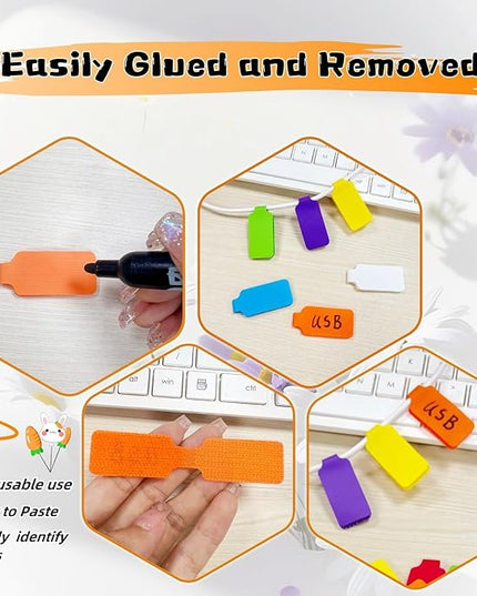 24PCS Multi-Color Cable Ties - Reusable Fastening Straps for Electronics and Cord Organizer, 8 Colors