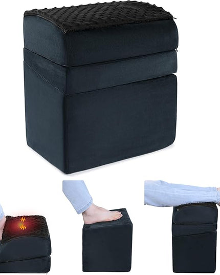 ROYALAY Adjustable Foot Rest for Under Desk at Work with Feet Warm Pocket, Ergonomic Foot Stools for Under Office Desk, Leg Rest for Desk with Machine Washable Cover
