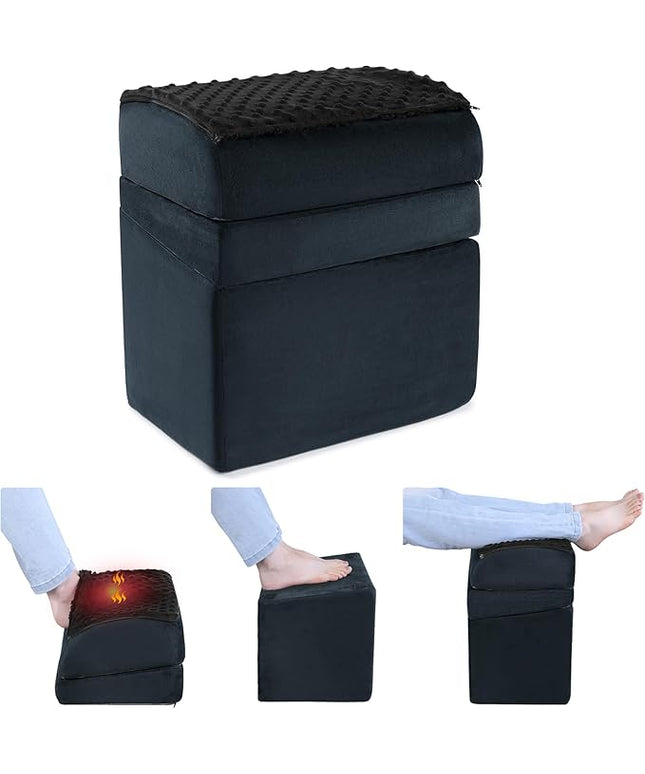 ROYALAY Adjustable Foot Rest for Under Desk at Work with Feet Warm Pocket, Ergonomic Foot Stools for Under Office Desk, Leg Rest for Desk with Machine Washable Cover