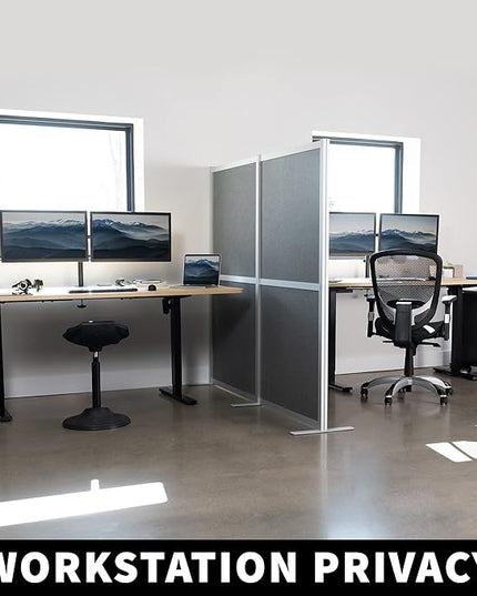 VIVO Modular Wall System, 2 PET Panels, Modern Professional Office Cubicle Dividers, Freestanding Privacy-Screen, 66 inches High, Dark Gray, PP-MWS63D