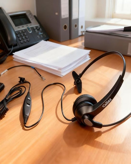 Callez RJ9 Cisco Phone Headset for Office Phone with Noise Cancelling Microphone & Mute Switch, Telephone Headset Compatible with Cisco IP Phones 7821 7841 7945 7962 7965 7975 8811 8841 8851 8865