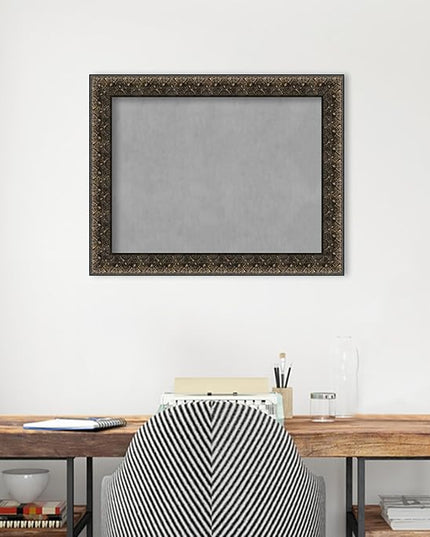 Amanti Art Black Framed Magnetic Board 23x29 Medium Vision Board for use with Magnets, 100% Metal Sheet to Display Items as Office Decor or for Home Organization in mudroom, Kitchen or Kids Room