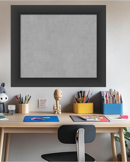 Amanti Art Black Framed Magnetic Board 25x29 Medium Vision Board for use with Magnets, 100% Metal Sheet to Display Items as Office Decor or for Home Organization in mudroom, Kitchen or Kids Room