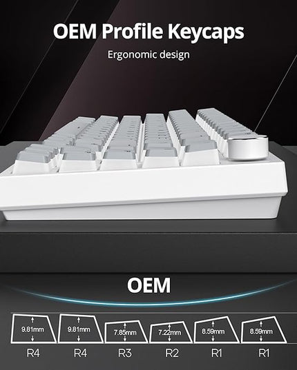 Guffercty kred 117-Key Grey Pudding Keycaps, OEM Profile PBT Anti-Wear Translucent Backlight fits Mechanical Keyboard(Grey Pudding)