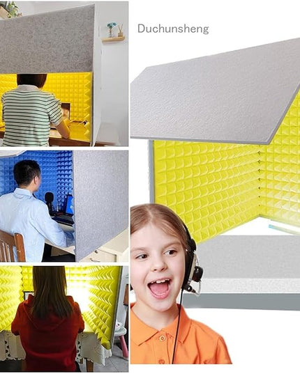 V3VOGUE Desktop Soundproof Cover, Portable Vocal Recording Booth, Isolation Booth Box for Home Studio, Microphone Recording Equipment, Ecosfriendly Material, for Podcasts Work Singing Broadcasting