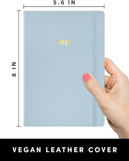 PAPERAGE 2026 Weekly & Monthly Planner, 12 Months (January 2026 - December 2026), 5.6 in x 8 in, Hardcover 2026 Planner with Weekly & Monthly Spreads, Note Pages, Stickers & Back Pocket – Slate