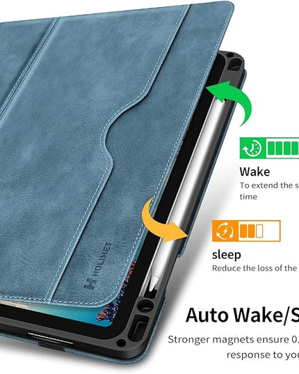 H HOLIMET Case for iPad Air 11 Inch M3/M2 (2025/2024)/iPad Air 4th/5th Generation 10.9-inch with Pencil Holder Pocket Typing Angle Auto Sleep/Wake Muti-Stand Vegan Leather
