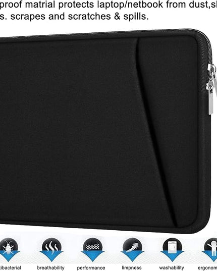 Laptop Case 17 Inch, Durable Briefcase Cover Shockproof Protective Sleeve, Handbags Portable Laptop Bag for 17 inch HP Dell Asus Lenovo Notebook Computer Case with Front Pocket, Black