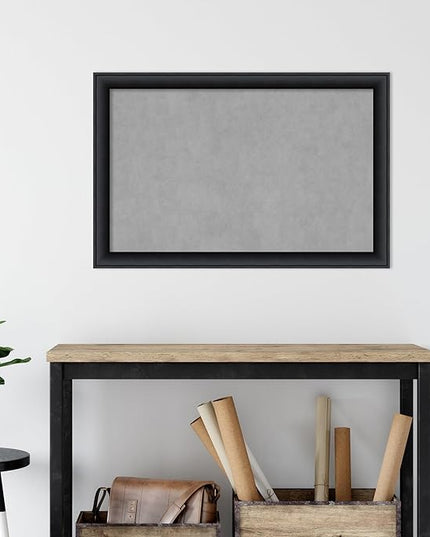 Amanti Art Black Framed Magnetic Board 23x35 Large Vision Board for use with Magnets, 100% Metal Sheet to Display Items as Office Decor or for Home Organization in mudroom, Kitchen or Kids Room