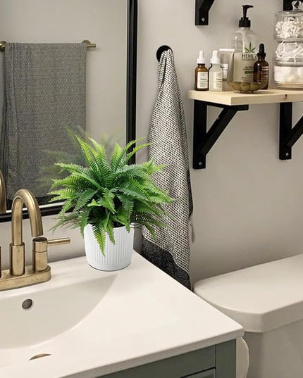 Coferset Small Fake Plant 12.2" Fern Potted Artificial Plants for Shelf Desk Home Bathroom Farmhouse Room Office Kitchen Farmhouse Coffee Table Decor