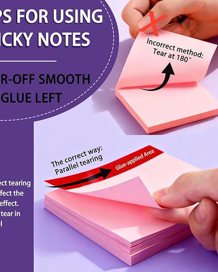 (18 Pads) Sticky Notes 3x3 inch, Self-Stick Note Pads, 18 Colorful Sticky Note for School Supplies or Office Supplies