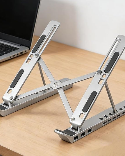 Laptop Docking Stand USB – Ergonomic Foldable Cooling Tablet Support, RGB Station Desk Computer, Monitor Display Office Home Work | Desk Computer Monitor Display Office Home Work Charging
