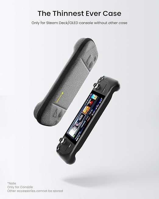 tomtoc Carrying Case Compatible with Steam Deck/OLED, Protective case, Hard Portable Travel Carrying bag for Steam Deck Console & Accessories, Shockproof, Travel friendly, Gray