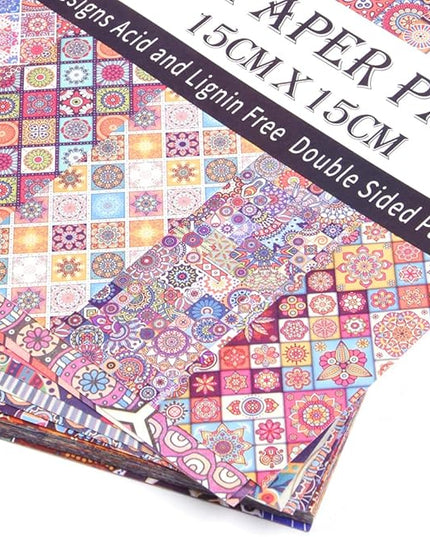 Origami Paper Kit 50 Sheets 70GSM 6 Inch Square Double Sided Color 50 Vivid Japanese Washi Chiyo Colors for Hand Crafts Origami Paper Arts Creativity.Ethnic Style