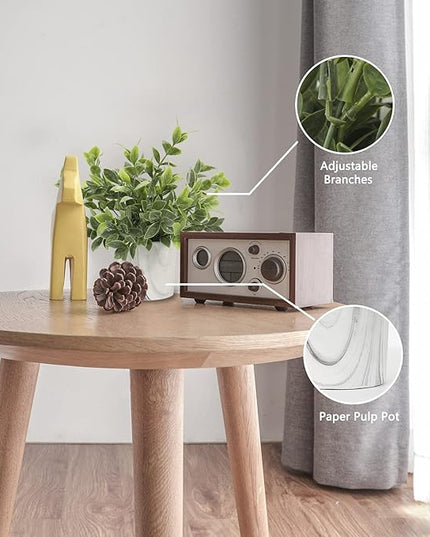 Hollyone Faux Plants Indoor Artificial Mini Potted Plants Plastic Green Plant Small Fake Plants Eucalyptus Decor in Pots for Home Table Room Bathroom Decor