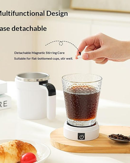 Self Stirring Coffee Mug with Lid,304 Stainless Steel Self Stirring Cup,Rechargeable Coffee Mug with Temperature Display,Suitable for Home and Office (Green)