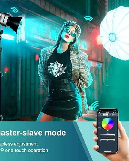 GVM 150W LED Video Light 2700K~7500K RGB Video Light Photography Studio Light Kit with Lantern Softbox & Stand, CRI97+TLCI97 with 8 Lighting Effects+Custom Effects for Outdoor Shoot YouTube Videos
