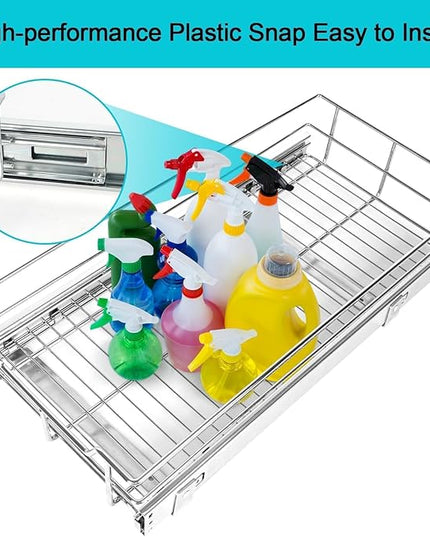 Pull Out Cabinet Organizer 20" W X 22" D, Slide Out Drawers For Kitchen Organizers and Storage, Pull Out Drawers For Cabinets Capacity Heavy Duty Caddy, Cabinet Shelves Chrome-Plated, Bathroom Pantry