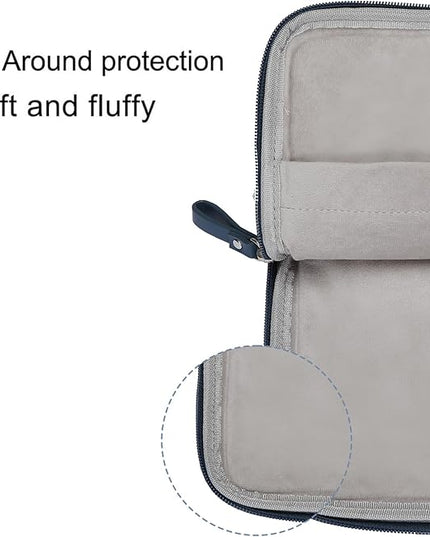 MOSISO Laptop Sleeve Bag 13 inch Compatible with MacBook Air 13.6 inch 2025-2022 M4 M3 M2/Air 13 inch 2022-2018 M1/Pro 13 2025-2016 M2 M1, PU Leather Padded Bag Waterproof Case, Peacock Blue