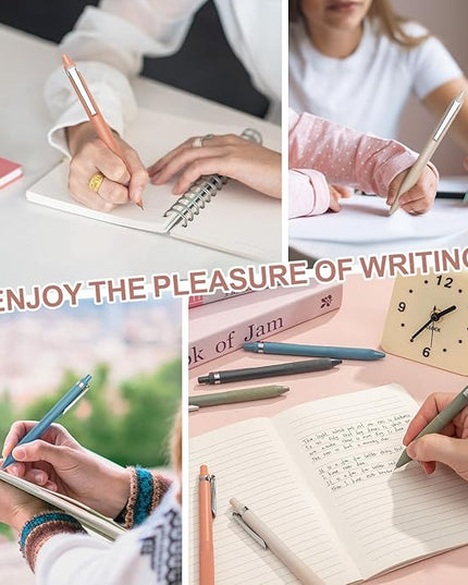 Linbsunne Gel Pens Black Ink Pens for Office 0.5mm Fine Point Pens Smooth Writing Retractable Work Pen (Metal clip-12 pcs)