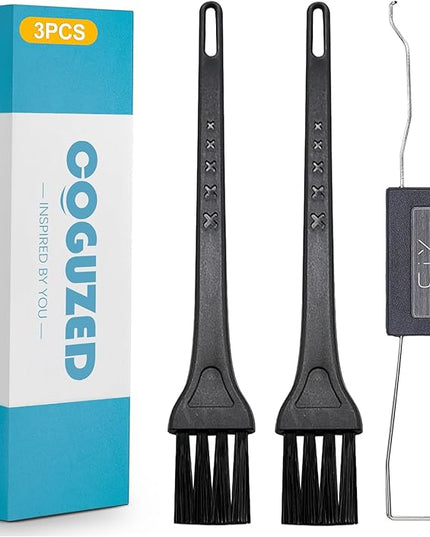 CoguZed 3-Piece Keycap & Switch Puller Set – Durable Anti-Rust Stainless Steel Accessory with Precision-Grip Ends & Cleaning Brush (Ideal for Keyboard DIY, Maintenance & Enthusiasts)