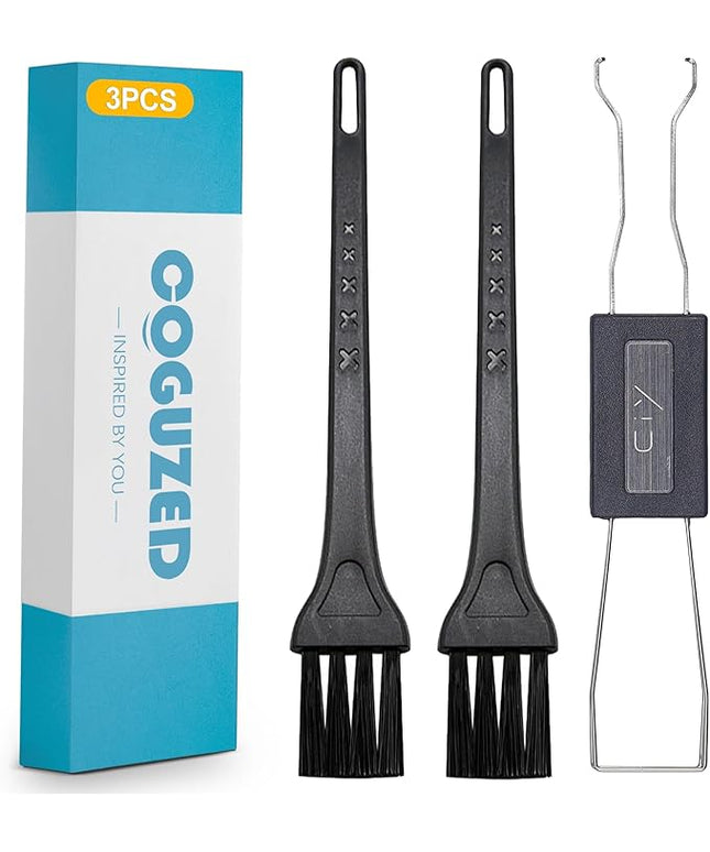 CoguZed 3-Piece Keycap & Switch Puller Set – Durable Anti-Rust Stainless Steel Accessory with Precision-Grip Ends & Cleaning Brush (Ideal for Keyboard DIY, Maintenance & Enthusiasts)