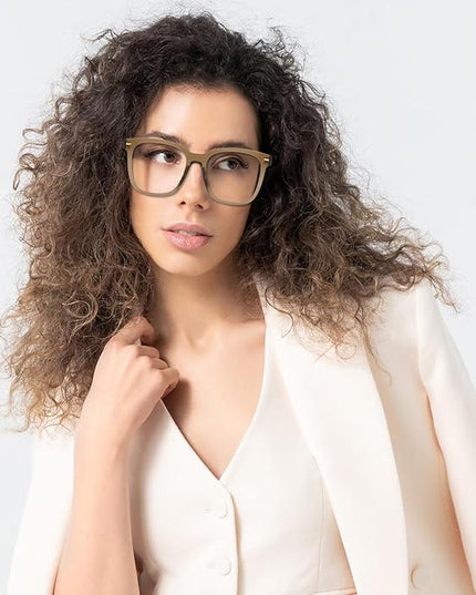PANNER Oversized Square Blue Light Blocking Glasses for Women Men Anti Glare Reduce Eyestrain Computer Glasses