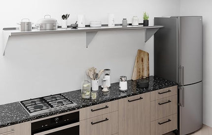 AmGood 96" Long X 18" Deep Stainless Steel Wall Shelf | NSF Certified | Appliance & Equipment Metal Shelving | Kitchen, Restaurant, Garage, Laundry, Utility Room
