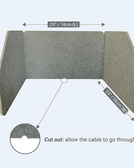 29.1"x22.8"x1.2" Acoustic Desk Divider, Sound Absorbing, Freestanding Soundproof Privacy Panel, Reduce Noise, Increase concentration, Made from High Quality Polyester (Abalone)