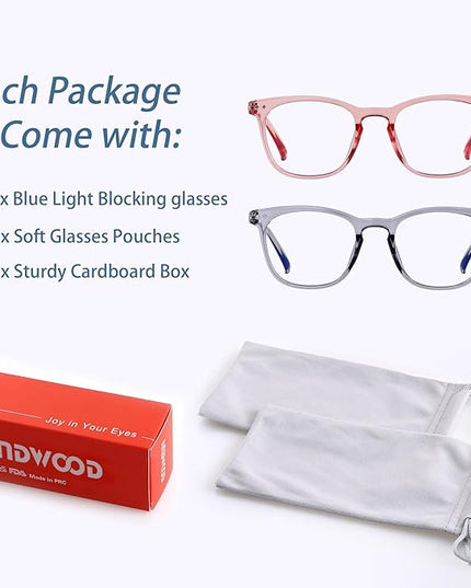 ANDWOOD Blue Light Blocking Glasses Women Men Computer Small Face Clear Bluelight Blocker Eyeglasses Frame