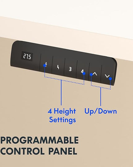 FLEXISPOT E3 Dual Motor Electric Standing Desk 48 x 30 Sit Stand Up Desk, Holds 220 lbs, Adjustable Height w/Memory Presets, One-Piece White Desktop & Black Frame, Ships in 2 Boxes