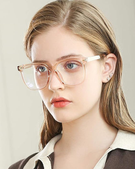 PANNER Oversized Square Blue Light Blocking Glasses for Women Men Anti Glare Reduce Eyestrain Computer Glasses