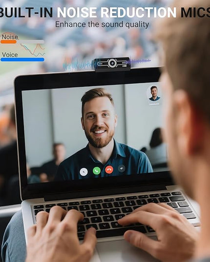 2K Webcam for PC, Full HD Video Calling, HD Light Correction, Works with Skype, Zoom, FaceTime, Hangouts, PC/Mac/Laptop/MacBook/Tablet