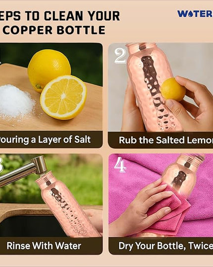 Hammered Copper Water Bottle (34 Oz /1000ml) With Set Of 2 Tumbler (10 Oz/300ml Each) | Best use for Office,Gym & gifts |100% Pure Copper Material with Leak proof Quality Made In India