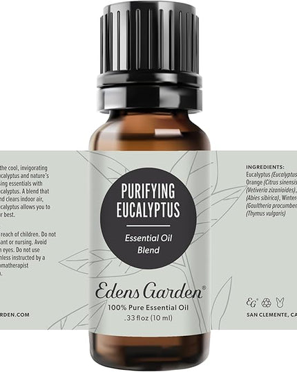 Edens Garden Purifying Eucalyptus Essential Oil Blend- 100% Pure Premium Grade, Undiluted, Natural, Therapeutic, Aromatherapy, The Best for Diffusing, Skin, Hair, Humidifiers 10 ml (.33 fl oz)