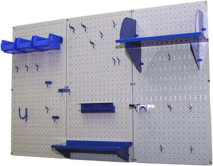 Wall Control Slotted Tool Board Workstation Accessory Kit Pegboard and Slotted Tool Board – Blue