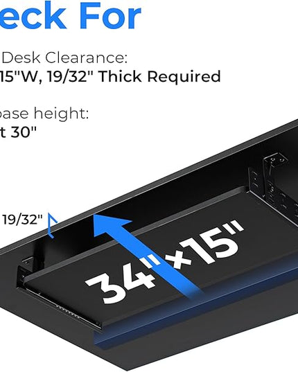EUREKA ERGONOMIC Adjustable Keyboard Tray Under Desk, 28x11 Inch Large Slide Out Keyboard & Mouse Platform Tray, Wooden Pull Out Computer Keyboard Drawer for Typing Home Office Desk, Black