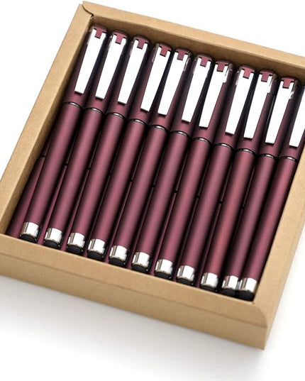 MiSiBao 0.7mm Black Ink Gel Ink Rollerball Pens 2 in 1 Medium Point Pens with Stylus Work Pen Smooth Writing for Office Black gel pen (Burgundy-18pack)